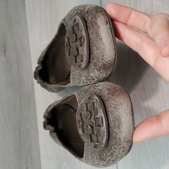 Tory Burch Womens Classic Reva brown distressed Leather Flats Ballet shoes sz 9M - Picture 4 of 12